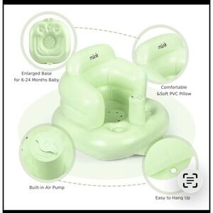 NEW Baby Inflatable Seat Back Support Chair Inflatable Blow Up Green 3-36mo